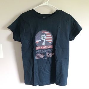 Rick Astley graphic tee navy